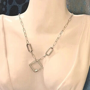 Diamond Charm Necklace In 925 Sterling Silver